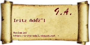 Iritz Adél névjegykártya